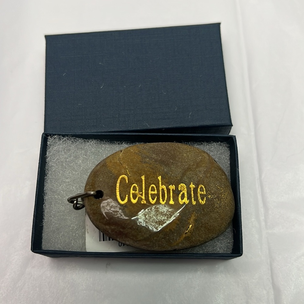 Celebrate Stone Keychain Inspirational New - Picture 6 of 7